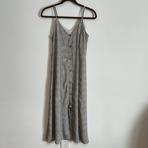 NWT MIDI Dress Sienna Sky Spotted Small Ivory Black Button Animal Long Shift - Picture 2 of 12